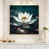 5d DIY Diamond Painting Cross Stitch White Lotus Flowers Diamond Embroidery Mosaic Full Round Drill Home Decor Arts