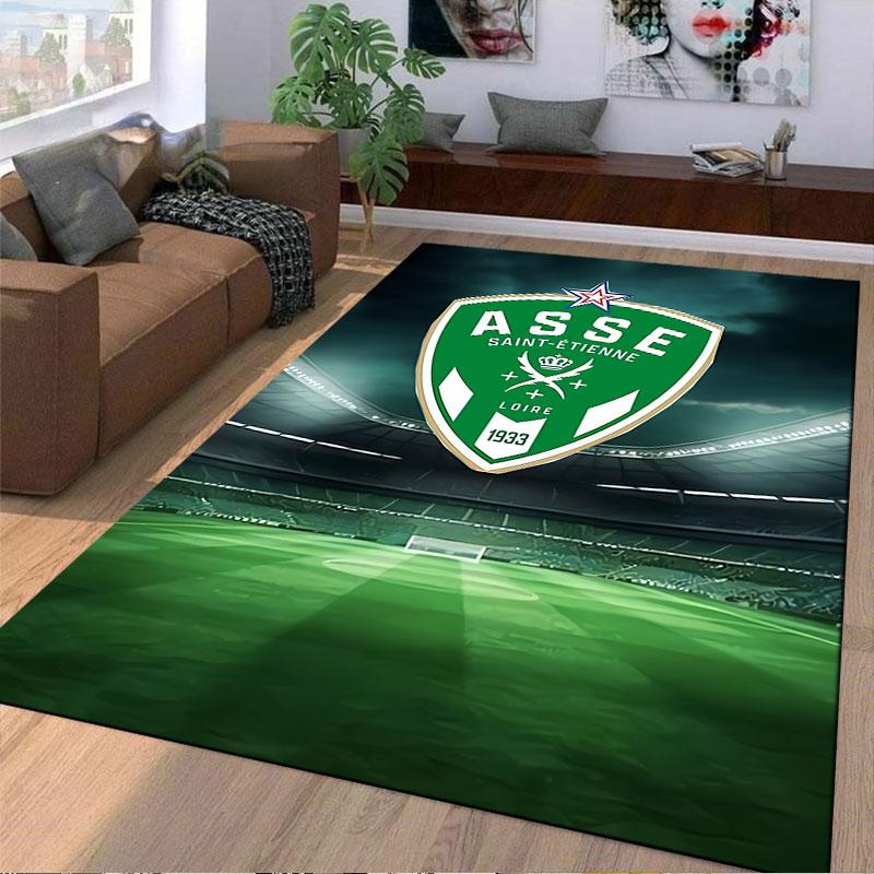 Green Football Crest Carpet Design suitable as a non-slip mat for the living room or bedroom sofa