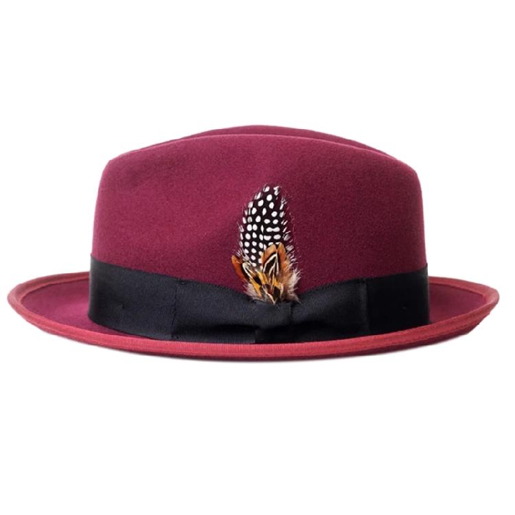 

Unisex Woolen Felt Panama Hat Masquerade Ball Fedora Hat Role Playing Party Hat кларет