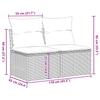 2 Piece Garden Sofa Set with Cushions Black Poly Rattan