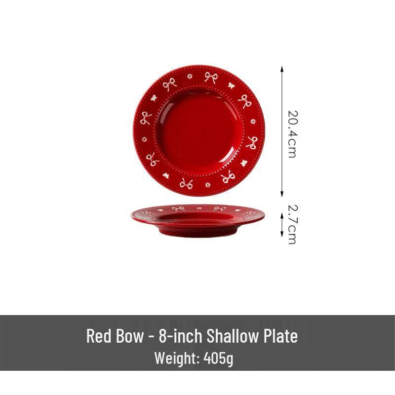 OIMG Bowknot Ceramic Dinner Plate