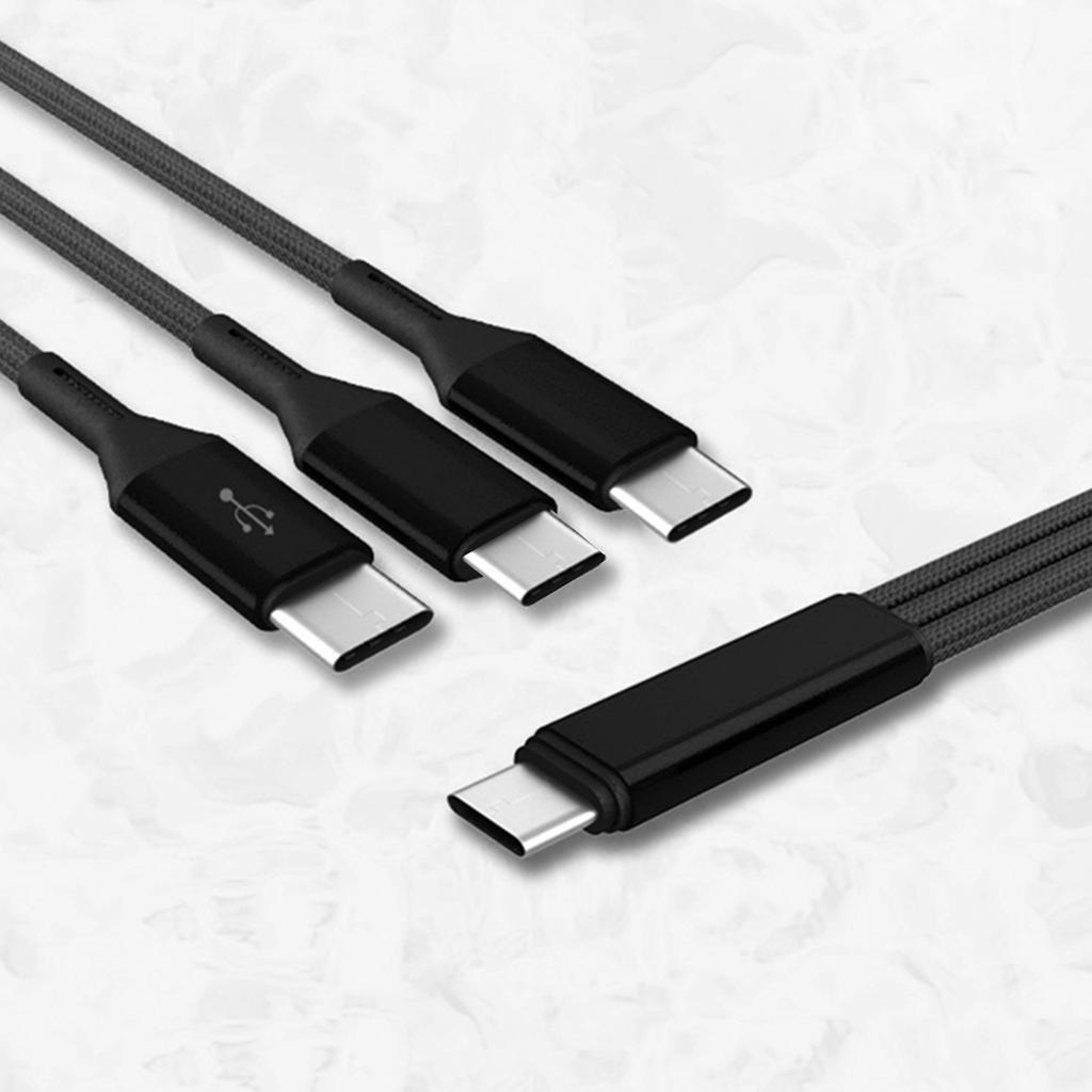 Multi USB Type C Charging Cable 5V 2A, 3-in-1 Type C Charger Cord with 3 USB-C Port for Cell Phones/Tablets