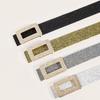 Punk PU Leather Wide Waistband Rhinestone Square Buckle Y2K Girl Waistband  Ladies/Girls