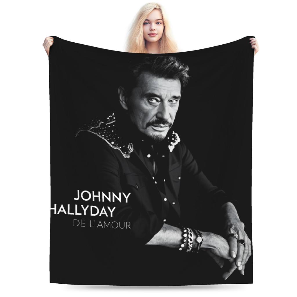 French Singer Johnny Hallyday Rock Star Blanket Quality Warm Soft  Throw Blanket Spring Boy Girl Couch Chair Bedspread