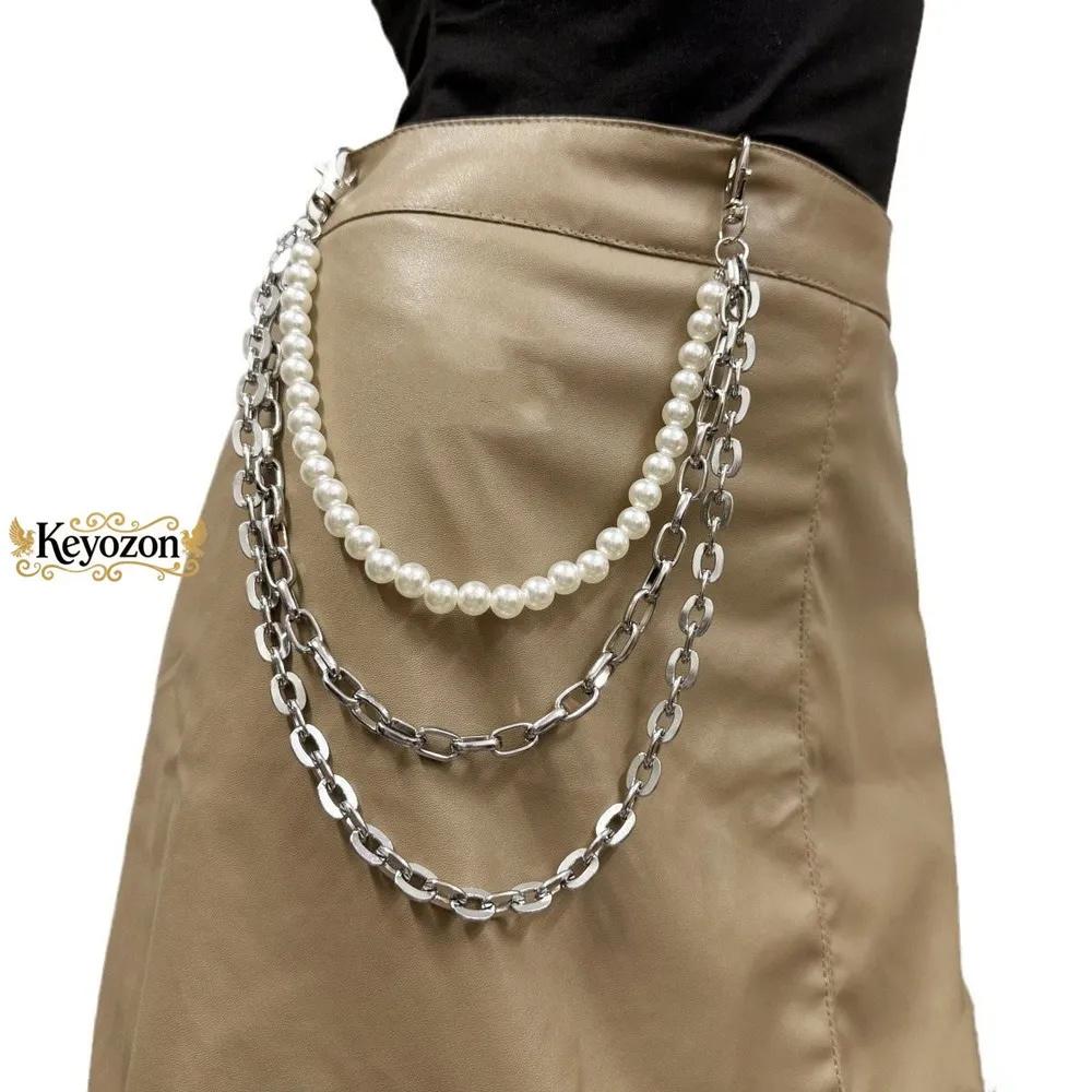 

Стильна вінтажна металева ланцюжок на талію для жінок Блискавка One Size срібний