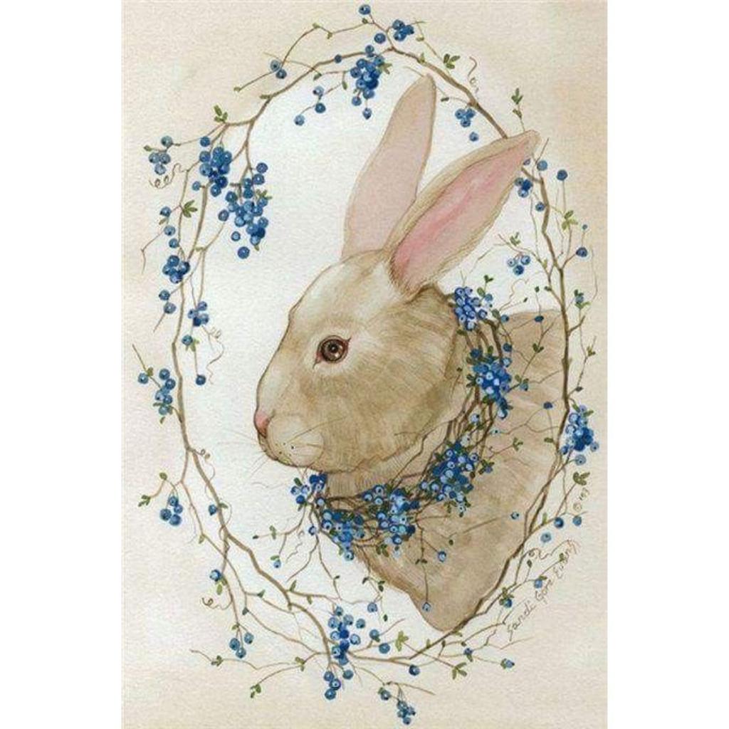 Easter Metal Wall Art Decor Vintage Cartoon Bunny Rabbit Rustic Tin Sign Home