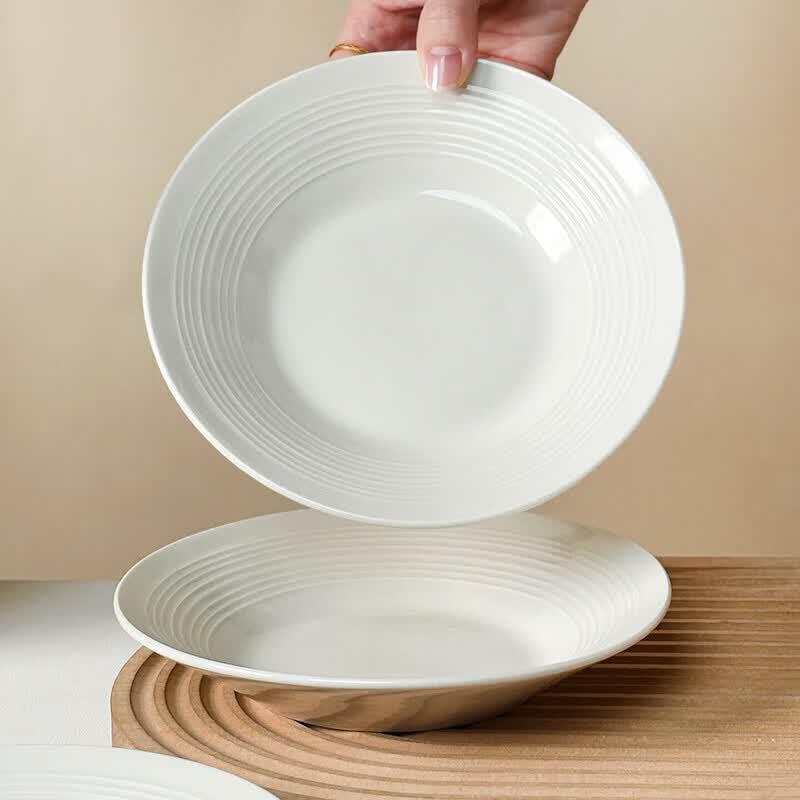 Minimalist Glazed Ceramic Dinner & Soup Plate Set