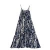 Summer Ladies V-neck A- line Large Hem Sling Dress