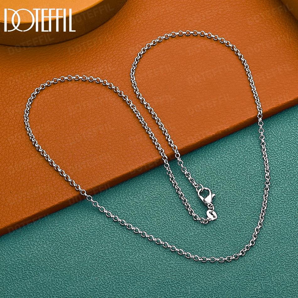 925 Sterling Silver 18-inch O-Chain Fashion Necklace Wedding Jewelry