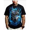 Russian Men's Summer 3D T-shirt Fashionable Casual Loose Animal Pattern Printed Round Neck Short Sleeved T-shirt Top