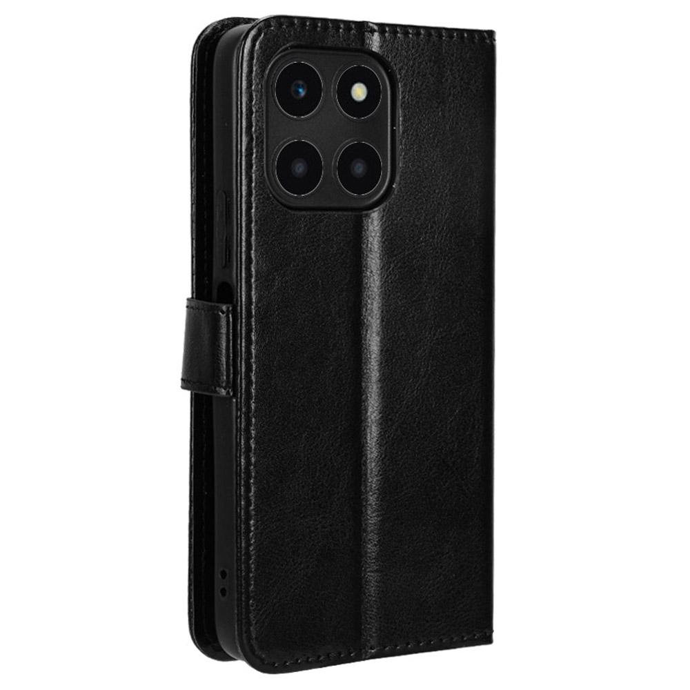 For Honor X6a 4G PU Leather Protective Case Crazy Horse Texture Phone Wallet Cover