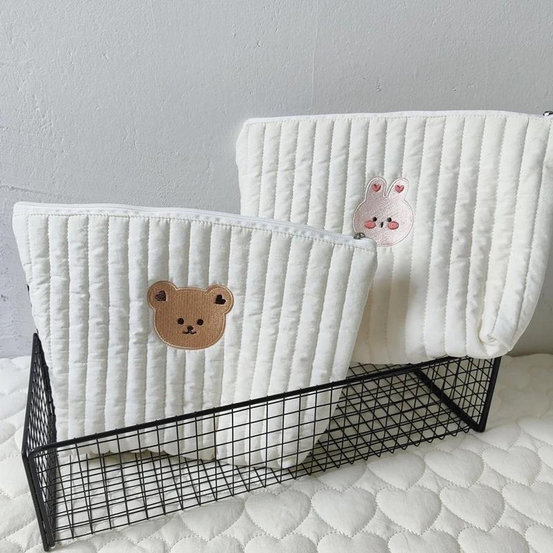 1pc Mommy Bag Cute Print Embroidery Mommy Bag Zipper Newborn Baby Diaper Bag Nappy Pouch Travel Stroller Storage Bags