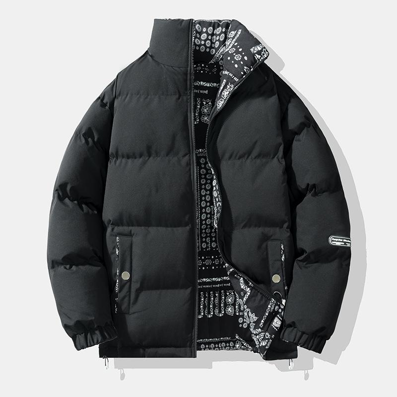 Winter Warm Quilted Jackets for Men Casual Lightweight Windproof Coat With Pockets Stand Collar Work Windbreakers Jacket Men's Thick Cargo Jackets