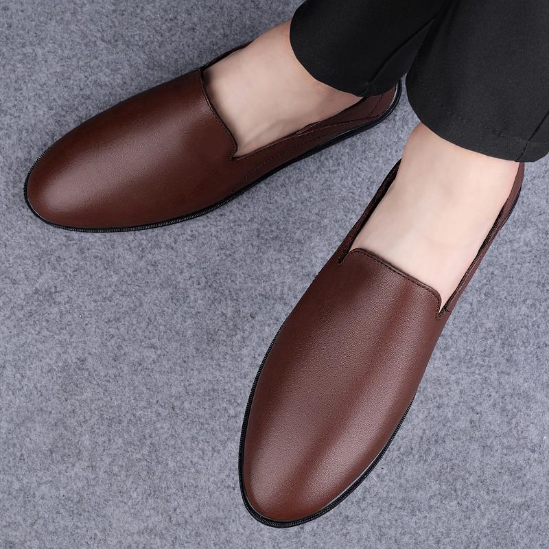 Men's Genuine Leather Loafers Slip-On Driving Shoes Comfortable Men Soft Sole Casual Dress Shoes Business Men's Office Moccasins