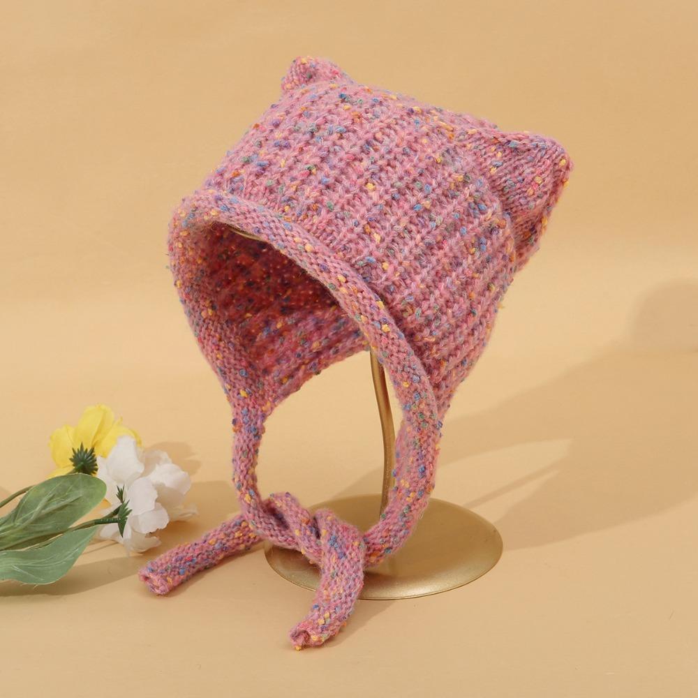Keep Warm Knitting Cap Cute Cat Ear Pullover Cap New Cat Ear Hat