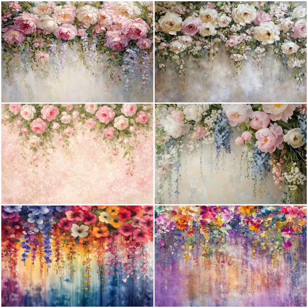 Floral Wall Theme Background Birthday Wedding Engagement Ceremony Party Decoration Abstract Flower Portrait Photography Studio