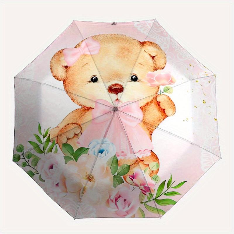 

1pc Teddy Bear, Floral Themed High-quality Umbrella,Automatic Opening and Closing Umbrella,Multi-functional Umbrella G0811139