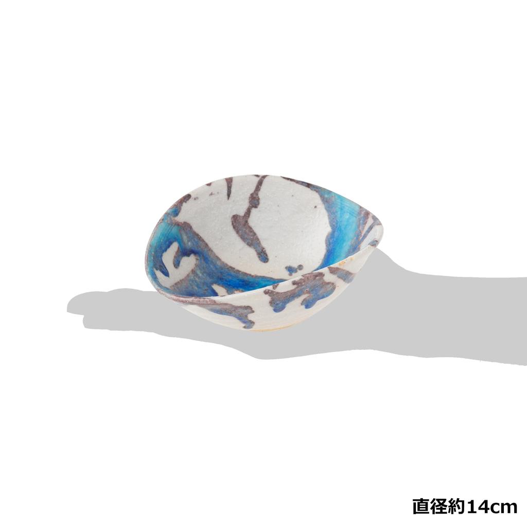 Marui Seito Shigaraki Ware Hechimon Small Diameter Glacier Bowl, Bowl, 14cm, Blue, MR-3-4229