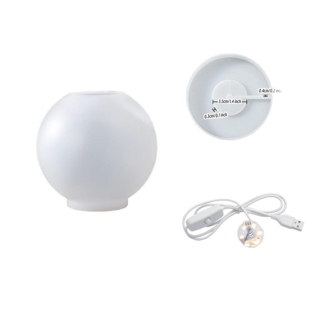 Stampo Grande Sfera Rotonda per Colata in Resina Fai da Te Pianeta da Scrivania Specimen Fiore Secco Stampo in Silicone