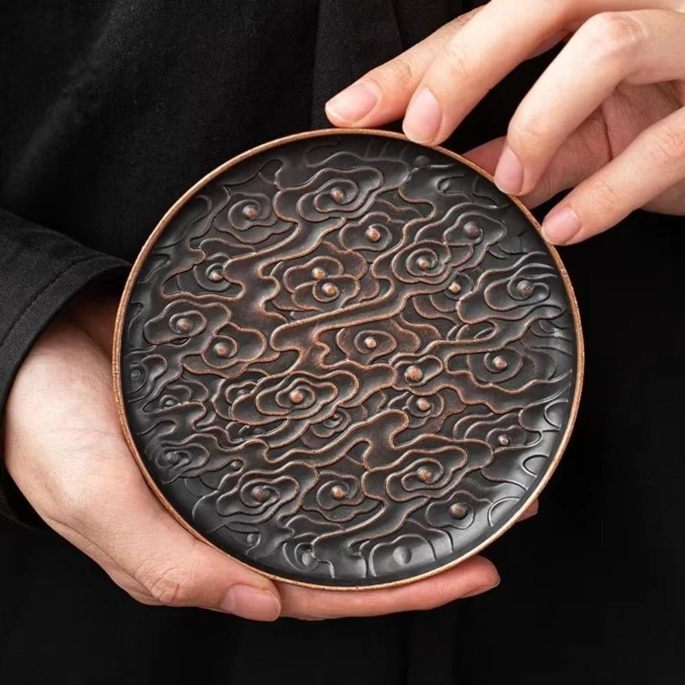 Round/Square Alloy Coaster Retro Cup Holder New Tea Tray  Tea Set Accessories