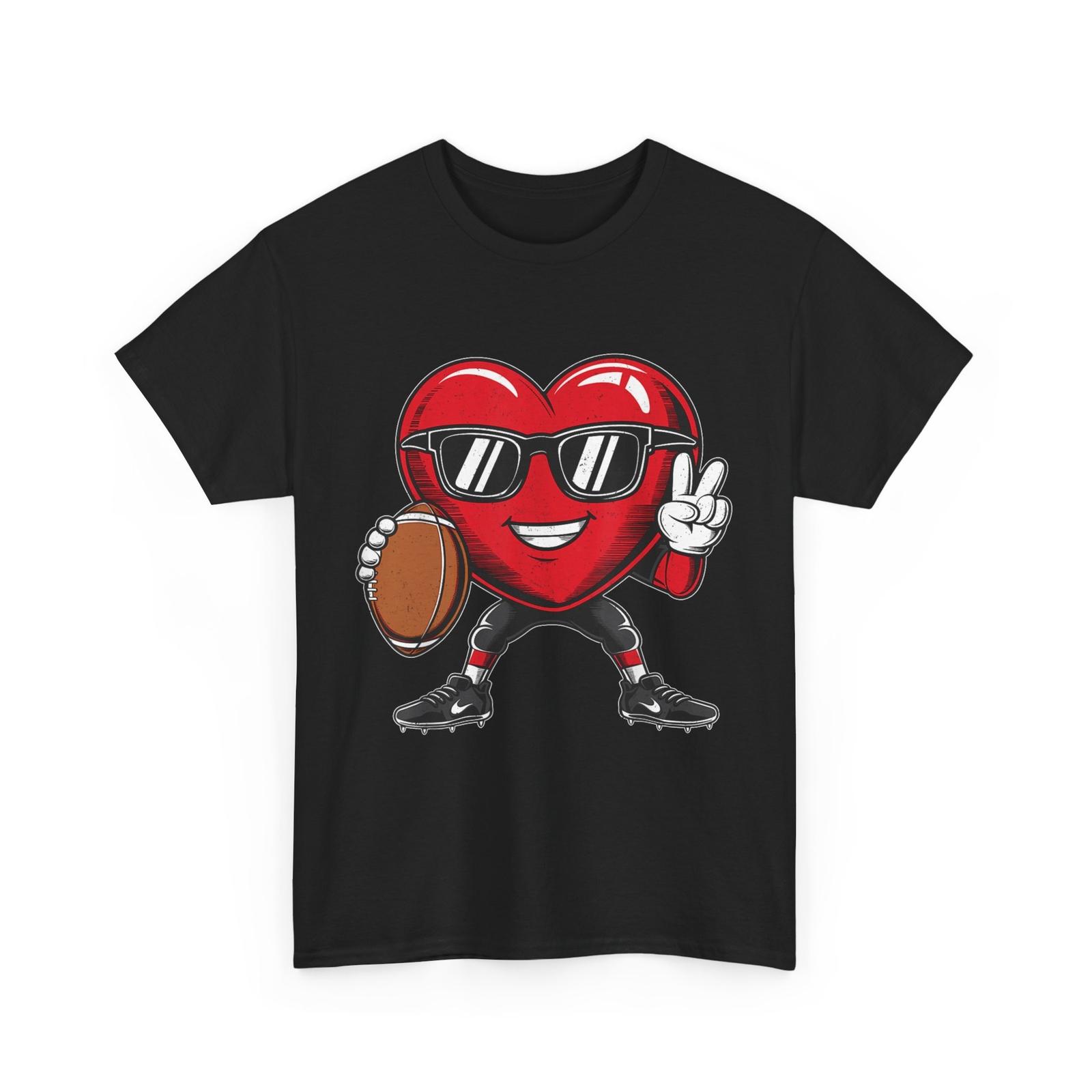 

Valentine s Day Heart Playing Football Men Women T-Shirt Mens Womens Tees Top 4XL