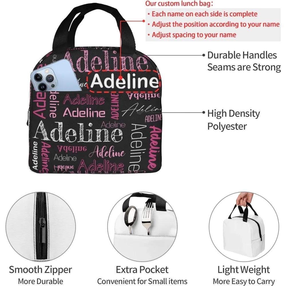 Custom Name Lunch Bag Personalized Insulated Lunch Box Cooler Lunch Tote Bag for Boys Girls Picnic Office Camping
