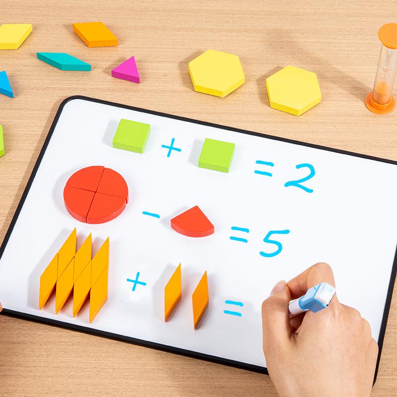 Magnetic Geometric Building Blocks: Children's Educational Wooden Puzzle for Early Learning and Parent-Child Interaction.