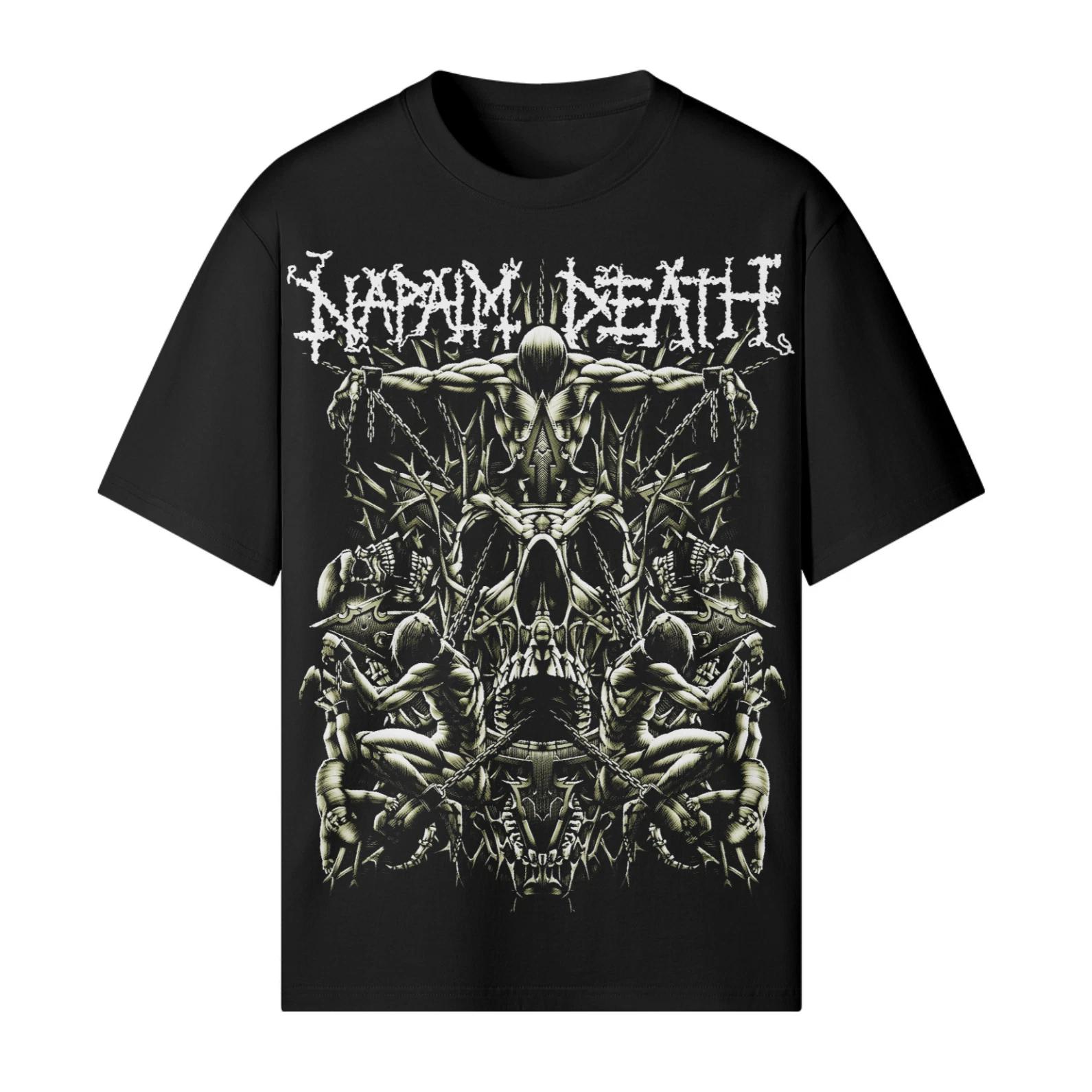 Футболка NAPALM DEATH 220 г/м² | Мужская Женская Премиум Класса Обычный Крой 100% Хлопок S
