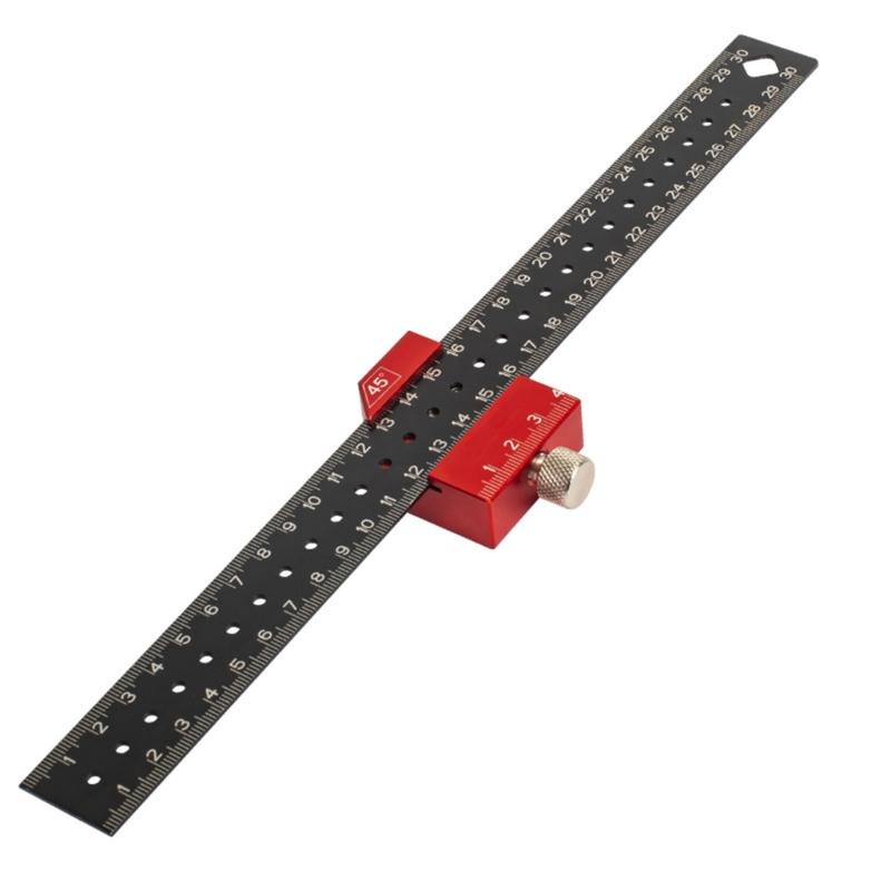 

Aluminum Alloy Magnetic Line Limit Ruler Lightweight Marking Gauge Metal Square for DIY Projects & Hardware Installation 1