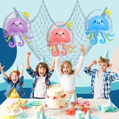 2pcs Double Layered Jellyfish Balloon Blue Pink Purple Jellyfish Ocean Themed Party Decoration Festival Birthday Photo Props