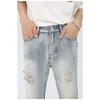 Long Trousers High Street Broken Hole Men and Women with The Same Hip-hop Retro Washed Zipper Scraped Beggar Pants Pants Versatile