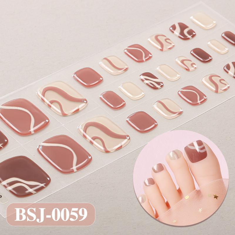 3D Waterproof Semi Cured UV Gel Toe Stickers for Nail Art-Luxurious Style Easy Apply