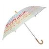 Ogawa Long Manual Kukka Hippo Animal Resistant Transparent Reflective Reflective and Thick Name Band Kids' Umbrella, Opening, 40cm, Design,