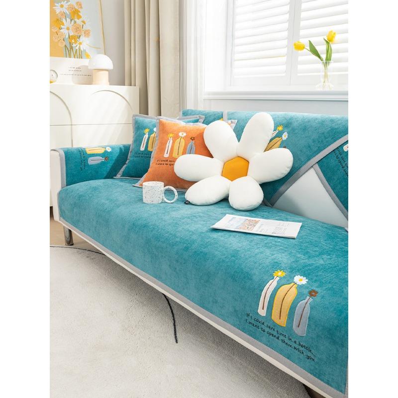 

Простая подушка для дивана, универсальный нескользящий чехол для дивана Four Seasons, высококачественная подушка из синели, ткань для полотенец на спинку 70*70cm