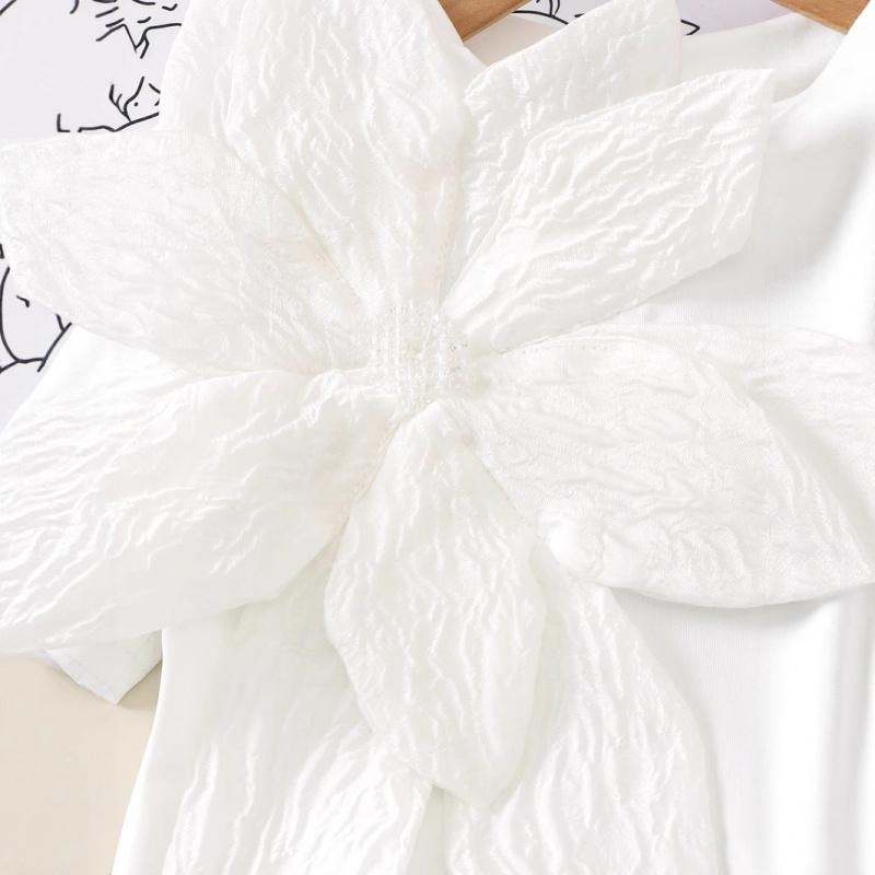 Summer Hot-Selling Girls' Set for Young Children Solid Color Short Sleeve T-Shirt + Shorts