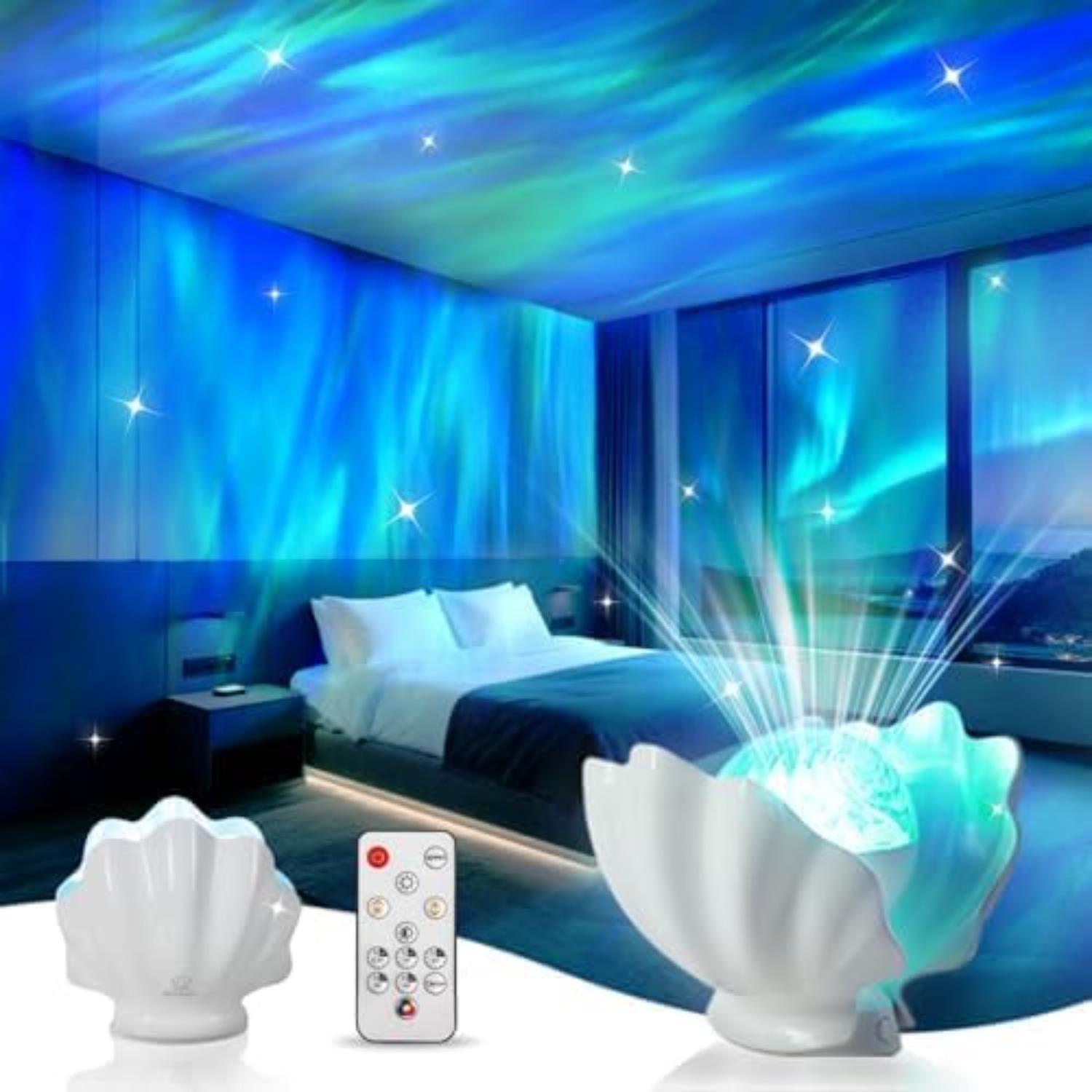 

Northern Lights Projector, Shell Night Light Built for Bedroom Nebula Lamp, Kids Dorm Decor, Cute Room Decor Aesthetic Teen Girl Gifts for Teens Gi белый