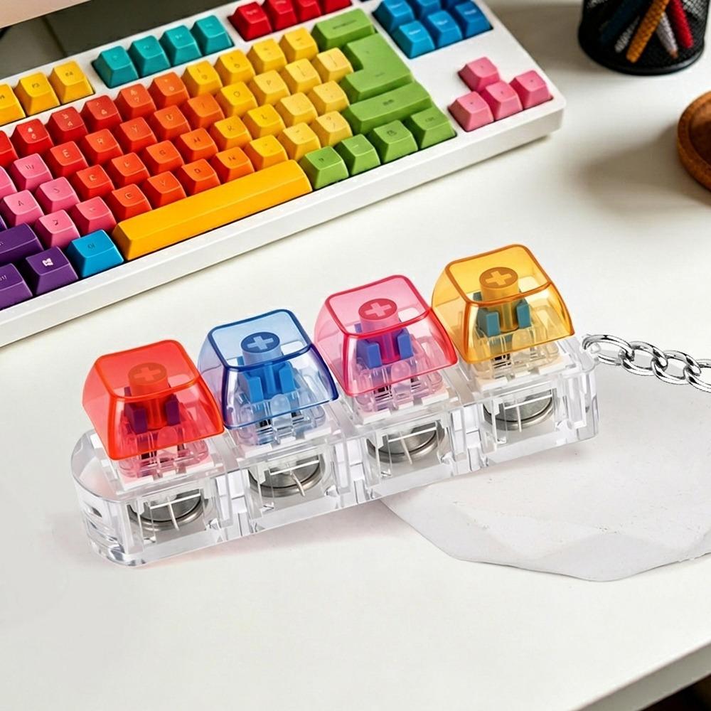 Transparent Mechanical Switch Keyboard 4 Keys Keyboard Fidget Clicker  Home Use