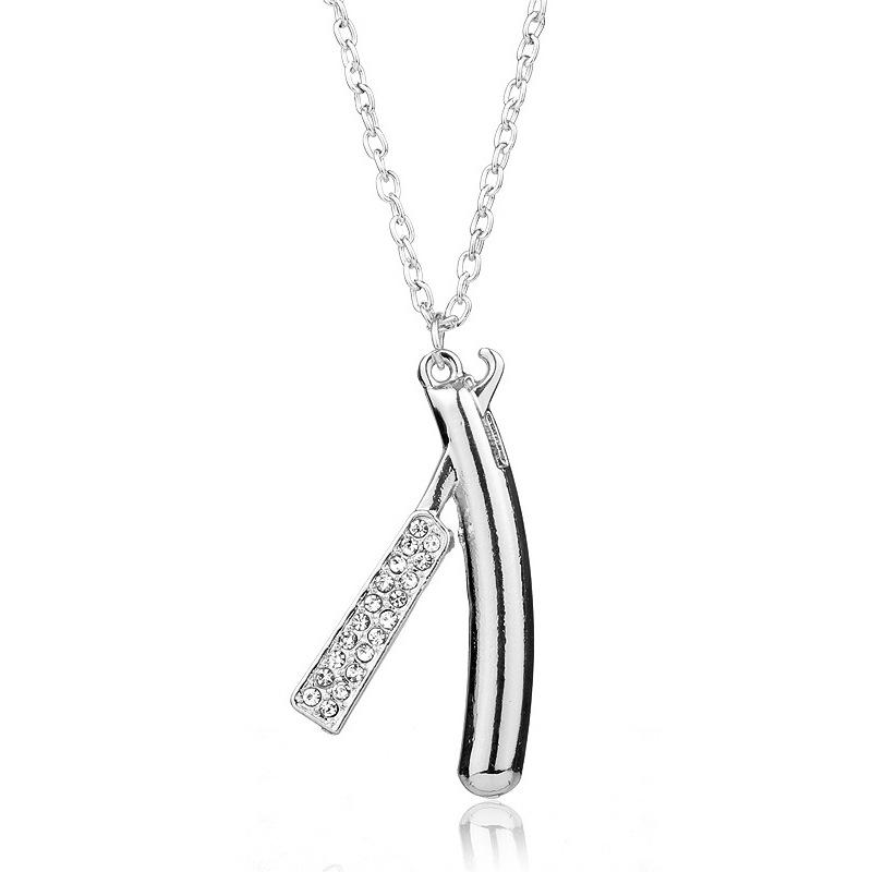 Creative Barber Shop Razor Pendant Necklace - Hip Hop Trend