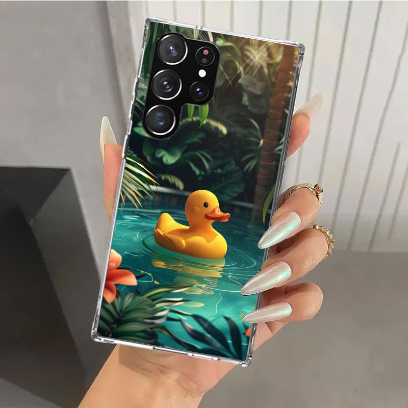 Rubber Ducks Swimming Pool Phone Case for Samsung Galaxy S26 S24 S23 Ultra S25 Edge S22 S21 Plus S20 FE + Soft Print Shell Funda