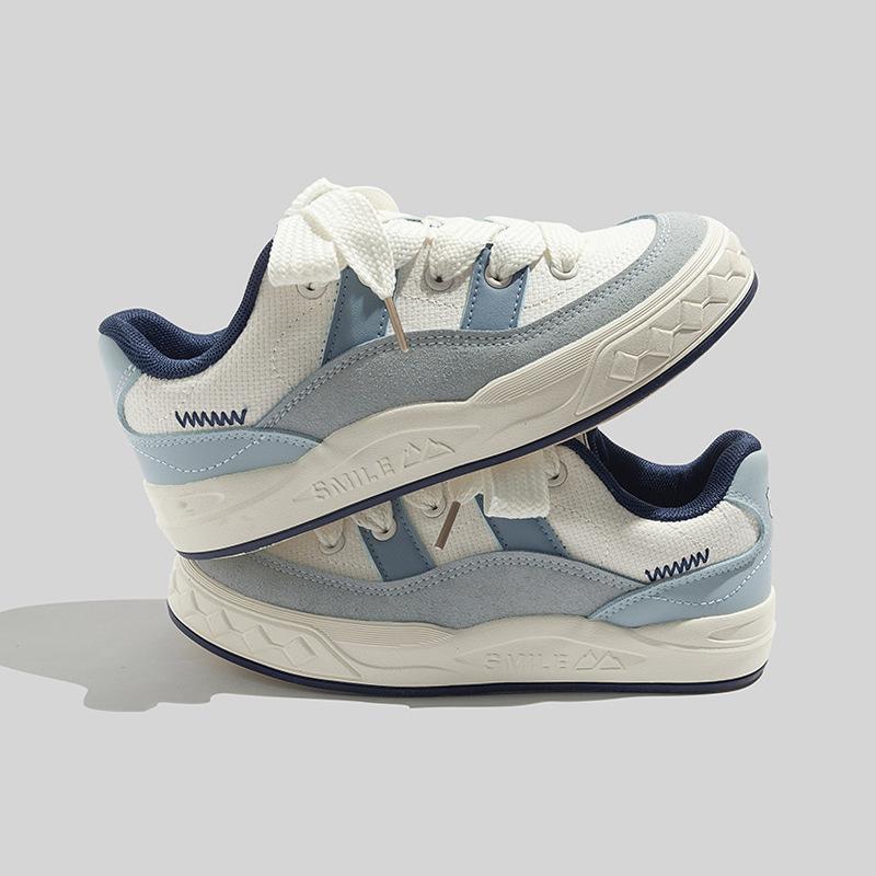 Belle simple spring new bread shoes low-top board shoes round head casual sports 35