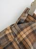 Early Spring Retro Color Block Plaid Woolen High Waist Pleated A-line Mini Skirt for Women