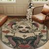 Jo-ker Floral Portrait Round Rug for Livingroom,Bedroom, Palyroom, Chair Rug, Area rug, Circle Carpet, Large Size Fan Christmas gift