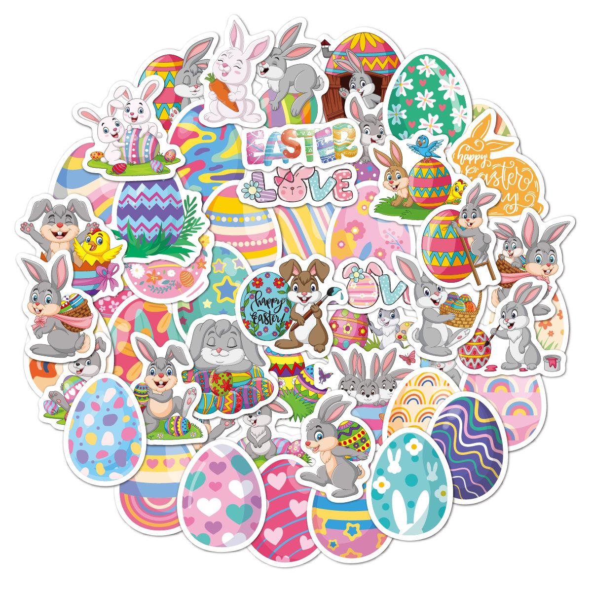 

Easter Stickers 100 Holographic Laser Waterproof Holiday Gift Decoration Easter Egg Stickers