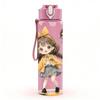 1PC Yellow Hat Girl Fall Season Pattern 750ml Color Plastic Sports Water Bottle Leakproof Flip Straw Lid Suitable for Sports Office Home Use