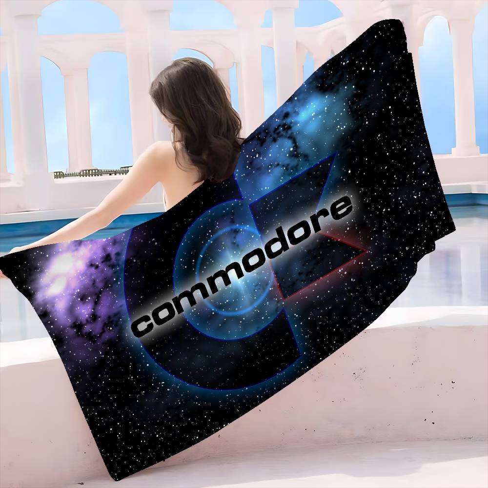Commodore 64 logo Microfiber Blanket Quick Drying Beach Towels Oversized Printing Super Absorbent Pool Towel Blanket