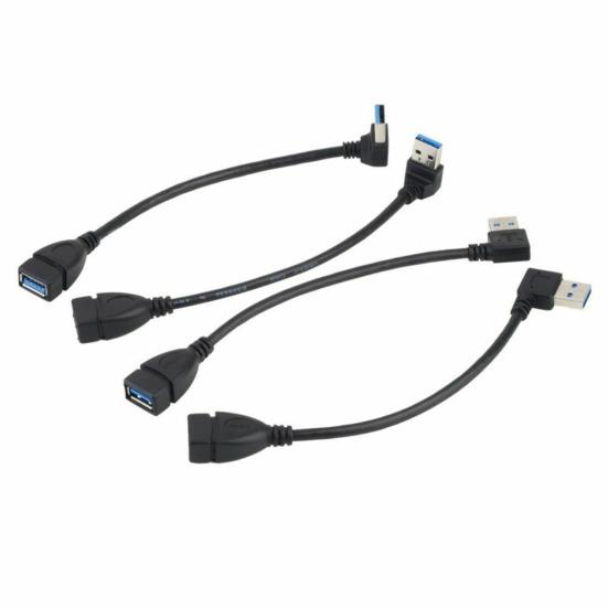 USB 3.0 Type A 90 Degree Right Angled Male To Female Extension Adapter Cable