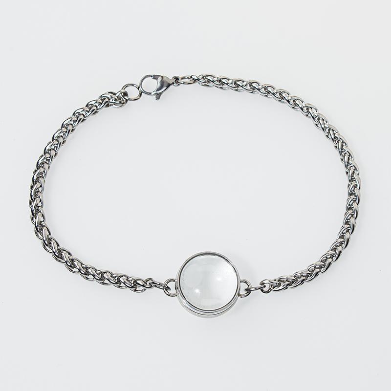 Edelstahl Doppel gekrümmtes Medaillon Armband Kette Glas Speicher Anhänger Schwimmendes Medaillon Armreif Füllbar DIY Schmuckherstellung
