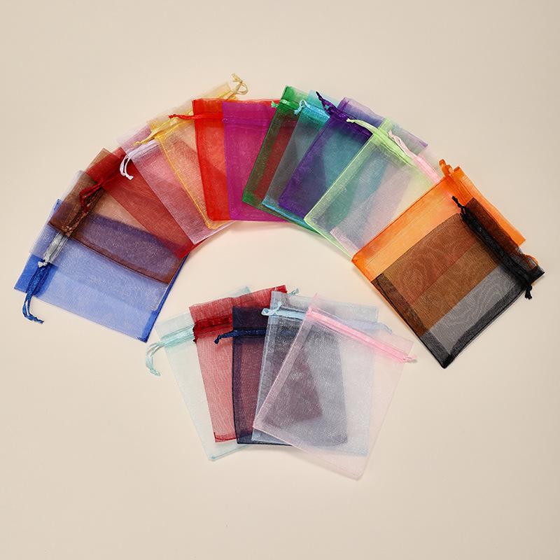 100Pcs Organza Drawstring Gift Bags, Multicolor Small Pouches for Jewelry Candy Packaging Wedding Party Favor Bags