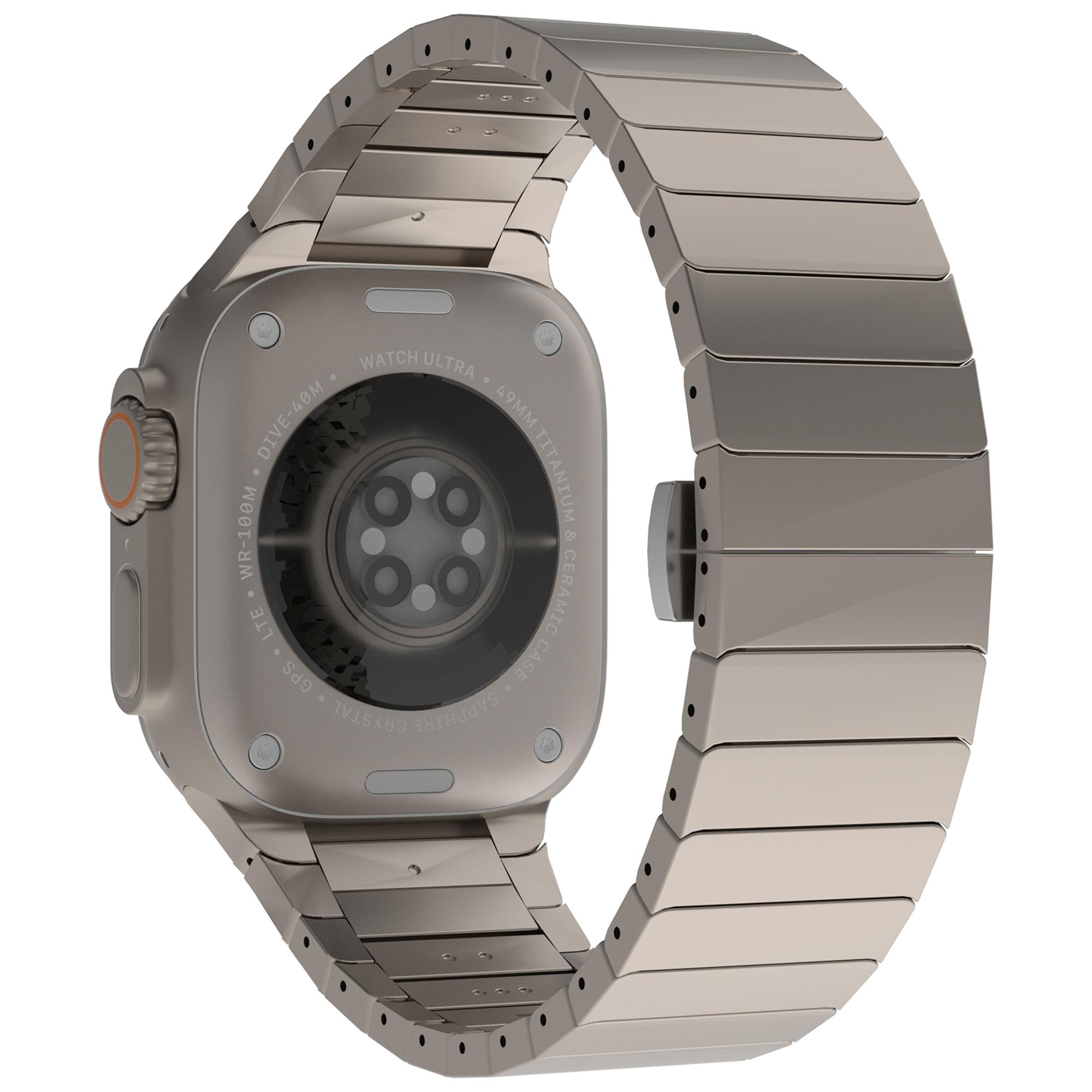 

Для Apple Watch Series 10 42 мм/9 8 7 41 мм/SE (2023) SE (2022) SE 6 5 4 40мм/3 2 1 38мм Ремешок для мужских часов из цинкового сплава Titanium