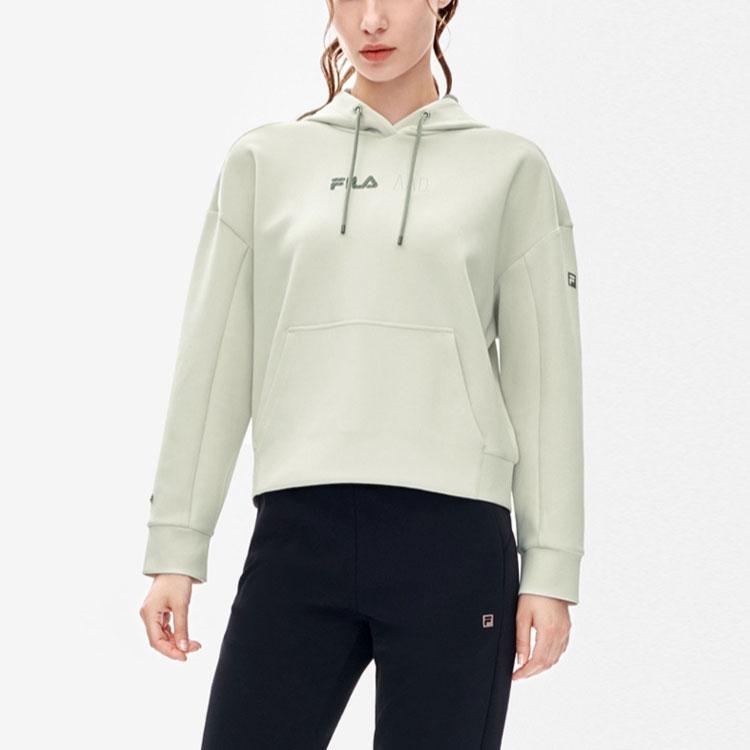 FILA Athletics Loose Knit Hoodie Women Hoodies Pink Gray A11W231210F-IV